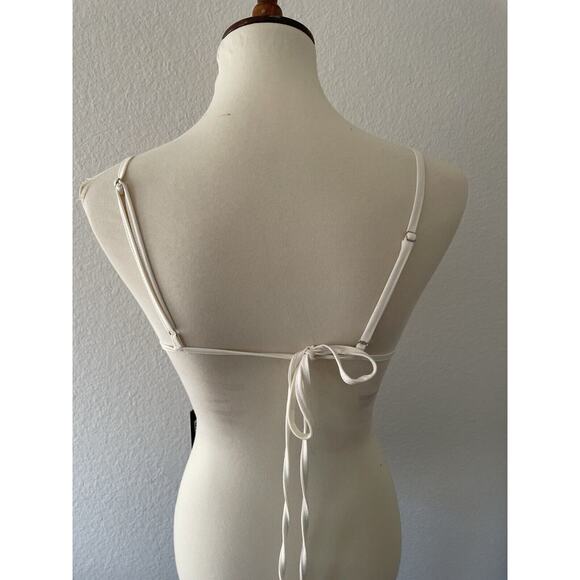 EGO Bra Top Textured Rose Corsage Strappy Cream - Picture 6 of 7